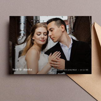 Tarjeta De Agradecimiento Boda moderno, gracias
