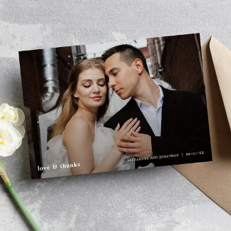 Tarjeta De Agradecimiento Boda moderno, gracias