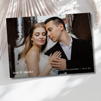 Tarjeta De Agradecimiento Boda moderno, gracias