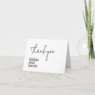 Tarjeta De Agradecimiento Boda moderno Minimalista blanco
