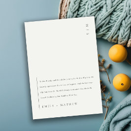 Tarjeta De Agradecimiento Boda moderno minimo negro y blanco