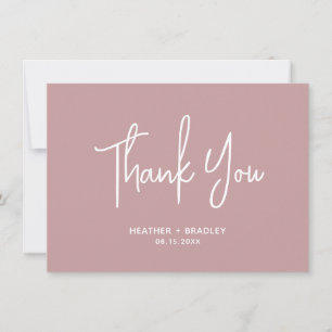 Tarjeta De Agradecimiento Boda moderno rosado minimalista