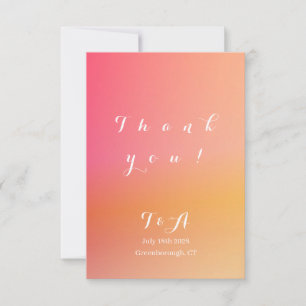 Tarjeta De Agradecimiento Boda Moderno Sunset Ombre