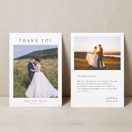 Tarjeta De Agradecimiento Boda moderno y sencillo de fotos