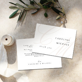 Tarjeta De Agradecimiento Boda Monograma de caligrafía clásica elegante
