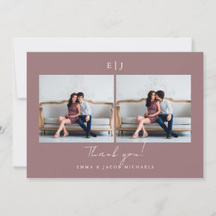 Tarjeta De Agradecimiento Boda Monograma Gracias Rosa de fotos