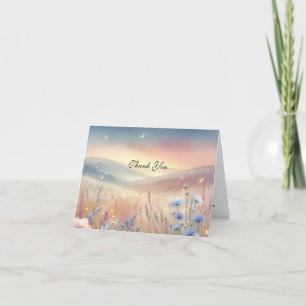 Tarjeta De Agradecimiento Boda Moonlit Wildflower Whispers