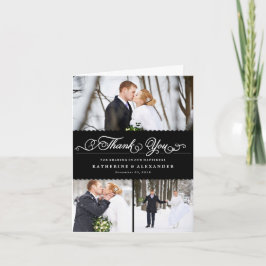 Tarjeta De Agradecimiento Boda multi de la foto de la escritura 3 románticos