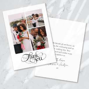 Tarjeta De Agradecimiento Boda multifoto de Heart
