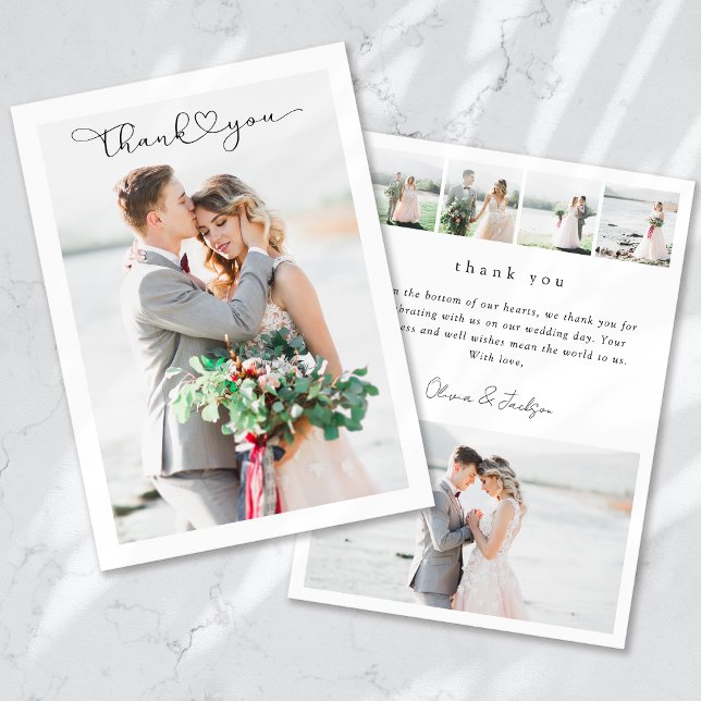 Tarjeta De Agradecimiento Boda multiimagen moderno (Subido por el creador)