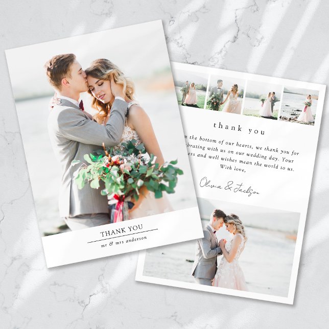 Tarjeta De Agradecimiento Boda multiimagen moderno (Subido por el creador)
