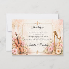 Tarjeta De Agradecimiento Boda Musical Elegante Boda