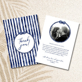 Tarjeta De Agradecimiento Boda Náutico Costero
