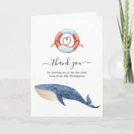 Tarjeta De Agradecimiento Boda náutico de ballena