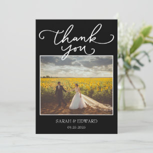 Tarjeta De Agradecimiento Boda negro