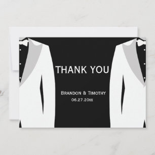 Tarjeta De Agradecimiento Boda negro gay Gracias Cartas