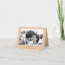 Tarjeta De Agradecimiento Boda Neutral Arena de Melocotón Caliente | Foto Do