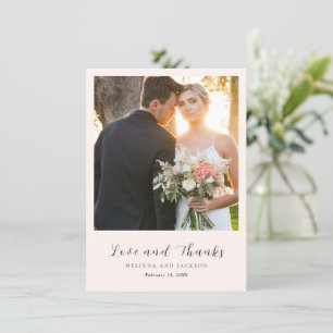 Tarjeta De Agradecimiento Boda Neutral Terrosa Moderna Foto