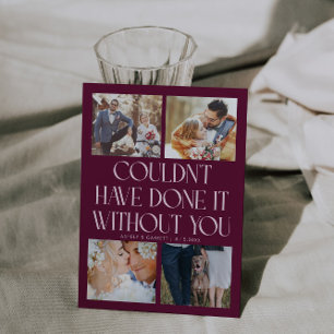 Tarjeta De Agradecimiento Boda No Sin Ti 4-Foto Arándano