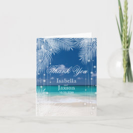 Tarjeta De Agradecimiento Boda nocturna en la playa - Gracias