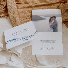 Tarjeta De Agradecimiento Boda o compromiso de peces de color azul costero