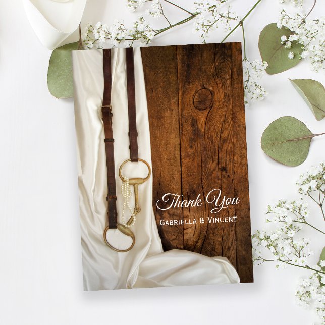 Tarjeta De Agradecimiento Boda occidental de raso satinado blanco gracias (Subido por el creador)