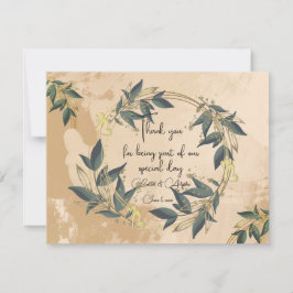 Tarjeta De Agradecimiento Boda Olive Wreath Personalizado