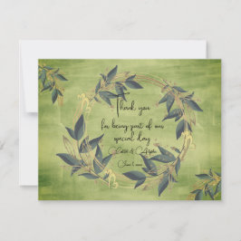 Tarjeta De Agradecimiento Boda Olive Wreath Personalizado