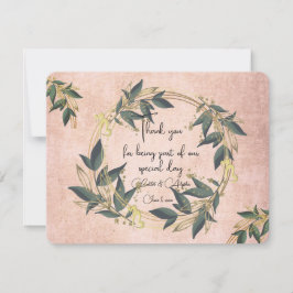 Tarjeta De Agradecimiento Boda Olive Wreath Personalizado