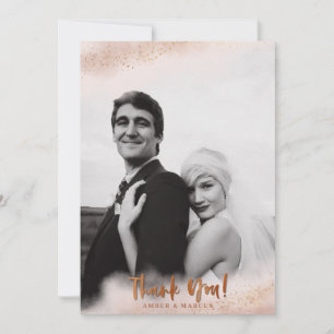 Tarjeta De Agradecimiento Boda Ombre Rosado Rubor