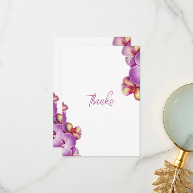 Tarjeta De Agradecimiento Boda Orchids (Anverso/Reverso In Situ)