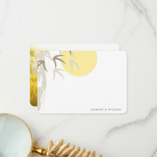 Tarjeta De Agradecimiento Boda Oriental Yellow Sunrise Bamboo