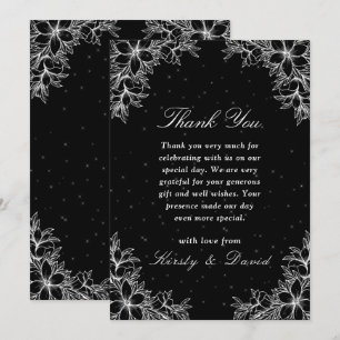 Tarjeta De Agradecimiento Boda Ornato Blanco