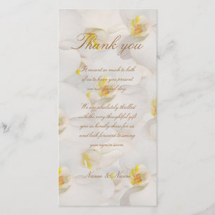 Tarjeta De Agradecimiento Boda Orquídea gracias blanco elegante