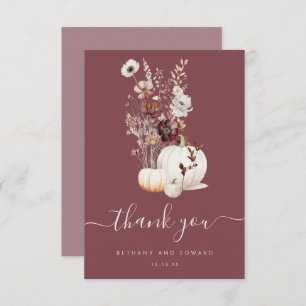 Tarjeta De Agradecimiento Boda otoñal bohemiano