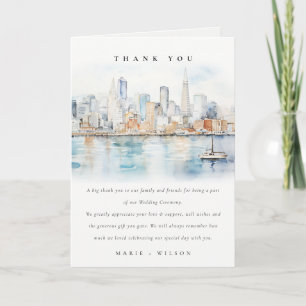 Tarjeta De Agradecimiento Boda Paisaje Acuarela San Francisco