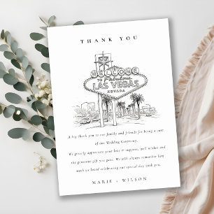 Tarjeta De Agradecimiento Boda paisaje bosquejo Las Vegas Nevada