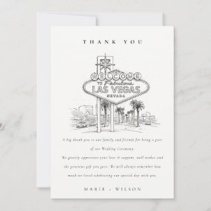 Tarjeta De Agradecimiento Boda paisaje bosquejo Las Vegas Nevada