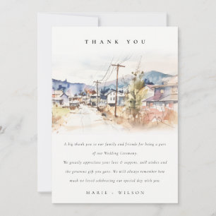 Tarjeta De Agradecimiento Boda paisaje de Asheville, Carolina del Norte