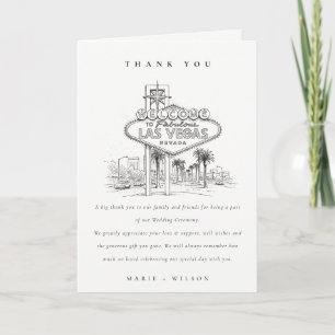 Tarjeta De Agradecimiento Boda Paisaje Esbozo Las Vegas Nevada