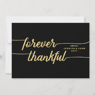 Tarjeta De Agradecimiento Boda para siempre agradecida de la foto del negro