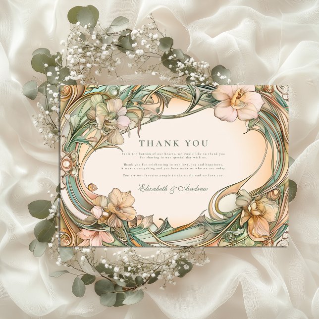 Tarjeta De Agradecimiento Boda Peach Cream Bloom (Subido por el creador)