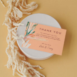 Tarjeta De Agradecimiento Boda Peach moderno
