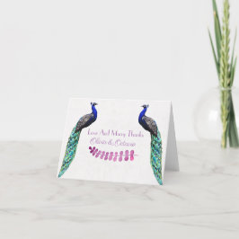 Tarjeta De Agradecimiento Boda Peacock