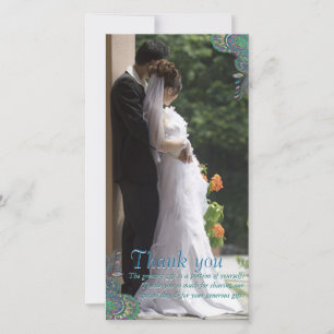 Tarjeta De Agradecimiento Boda Peacock Paisley Gracias Cartas De Fotografía