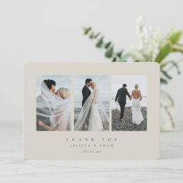 Tarjeta De Agradecimiento Boda pekinés de foto triple ultra mínimo