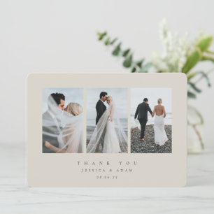 Tarjeta De Agradecimiento Boda pekinés de foto triple ultra mínimo