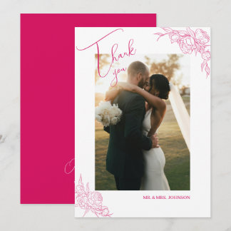 Tarjeta De Agradecimiento Boda Peony Elegance