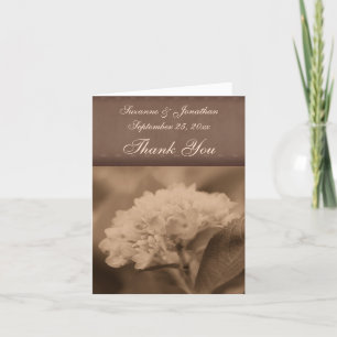 Tarjeta De Agradecimiento Boda personalizada de Sepia Hydrangea