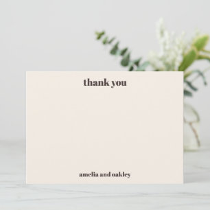 Tarjeta De Agradecimiento Boda personalizada marrón otoño minimalista audaz